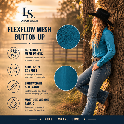 FlexFlow Mesh Button-Up Women's Western Shirt